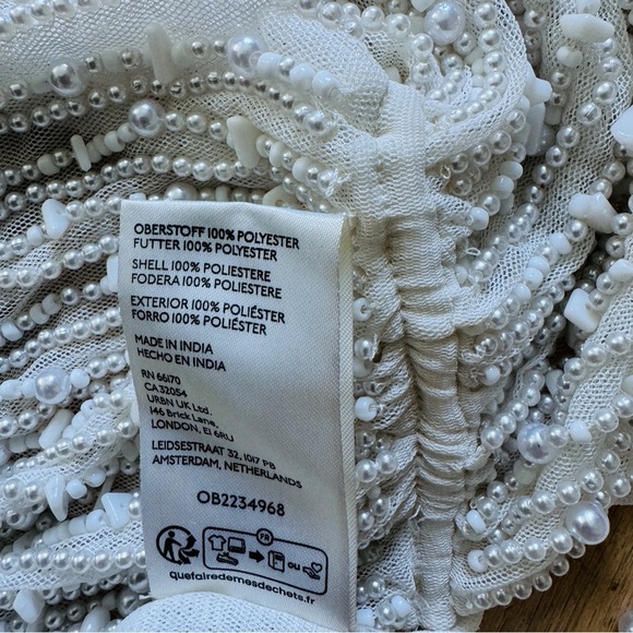 Free People Ibiza nights Beaded Halter Top Ivory NEW - Picture 8 of 8